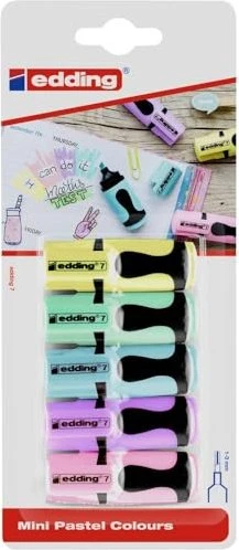 edding 7 Textmarker mini pastell sortiert, 5er-Set