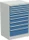 Treston Serie 90 Schubladenschrank, 10 Schubladen, lichtgrau/blau, Container