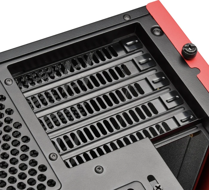 SilverStone Redline Series RL08, rot/schwarz, Glasfenster