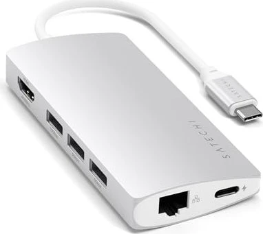Satechi Aluminium Type-C Multi-Port Adapter 4K V2, silber, USB-C 3.0