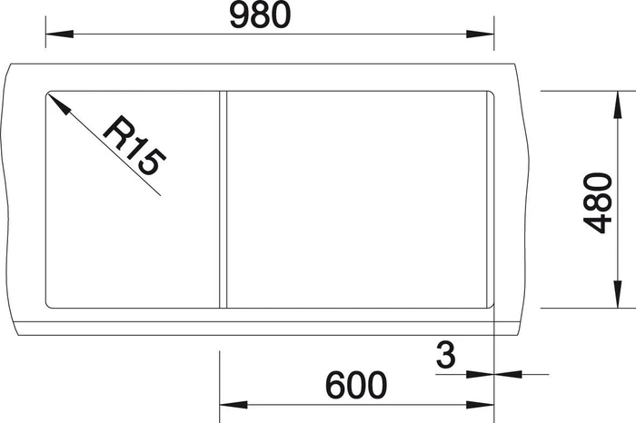 Blanco Metra XL 6 S Einbau Becken reversibel felsgrau
