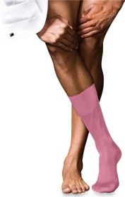Falke No. 9 Pure Fil d'Écosse Socken rose (Herren)