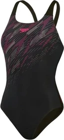 Speedo HyperBoom Muscleback Badeanzug schwarz/rosa (Damen)