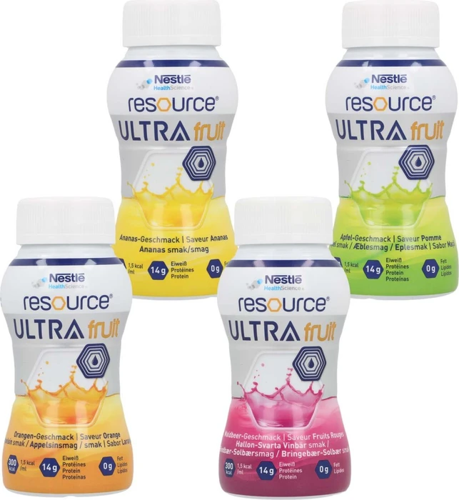 Nestlé Resource Ultra Fruit Trinknahrung Mischkarton, 4.80kg (24x 200g)