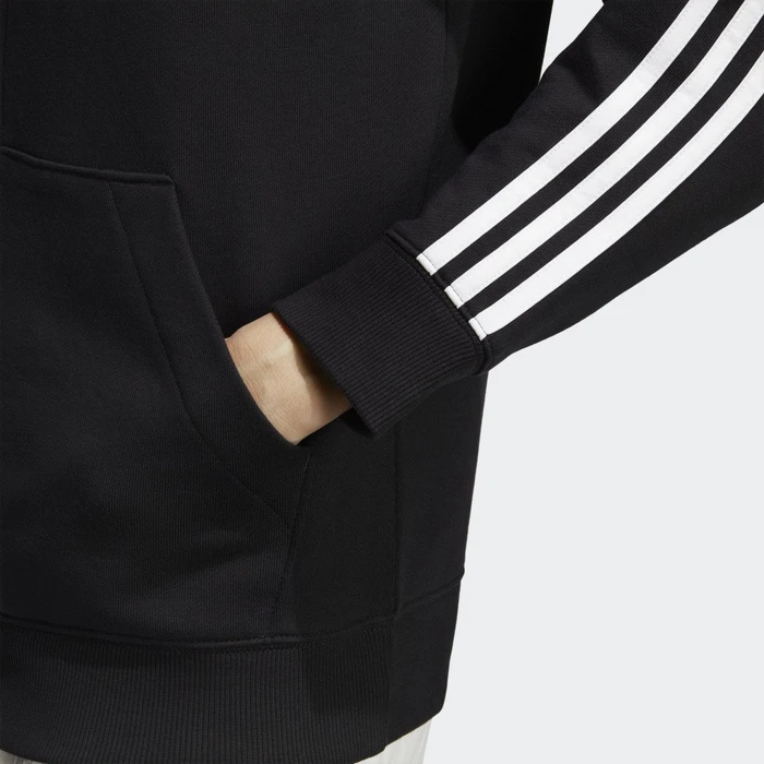 adidas Essentials 3-Streifen French Terry Regular Hoodie schwarz/weiß (Damen)