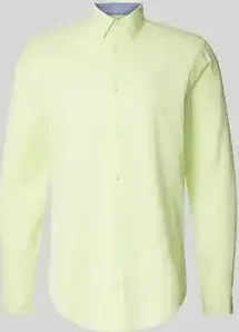 Tom Tailor Regular Fit Logo-Stickerei Hemd langarm lime cream green (Herren)
