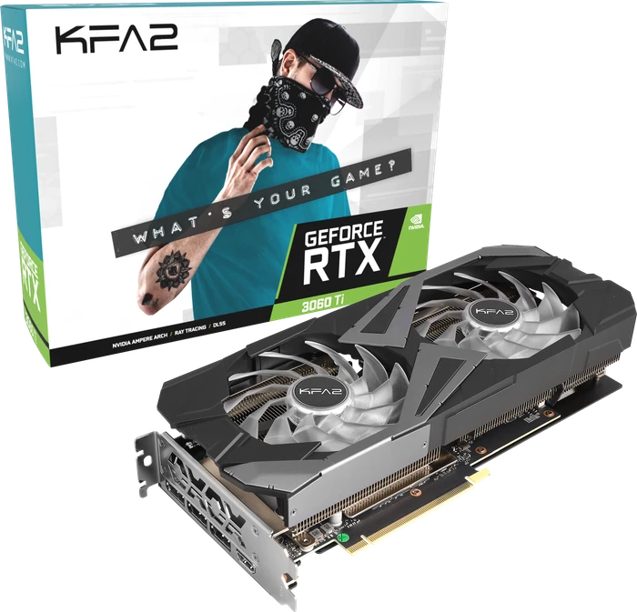 KFA2 GeForce RTX 3060 Ti EX (1-Click OC) LHR, 8GB GDDR6, HDMI, 3x DP
