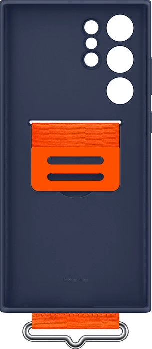 Samsung Silicone Cover with Strap für Galaxy S22 Ultra navy