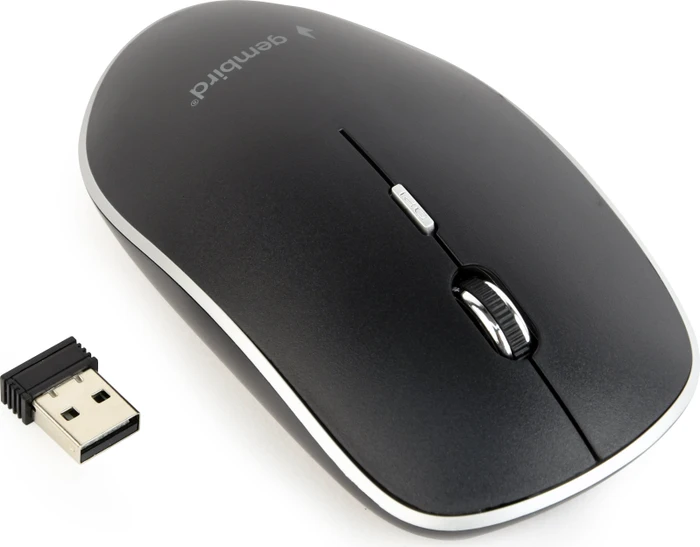 Gembird Wireless Optical Mouse 4B-01 schwarz/silber, USB