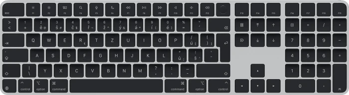 Apple Magic Keyboard mit Touch ID und Ziffernblock für Mac mit Apple Chip (USB-C), schwarz/silber, USB/Bluetooth, SK