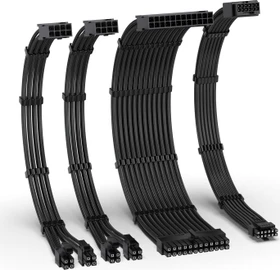 EZDIY-FAB 12VHPWR Cable Kit, 1x 24-Pin, 2x 4/8-Pin ATX, 1x 12VHPWR PCIe, 16AWG, schwarz (DE2-16AWG PET-12+4 KIT F to M-B)