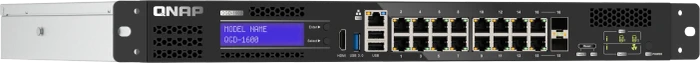 QNAP QGD-1600 Dual-System VM-Host & NAS Rackmount Gigabit Managed Switch, 14x RJ-45, 2x RJ-45/SFP