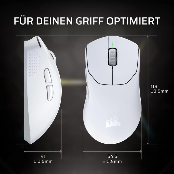 Corsair Sabre v3 Pro PureVector Ultralight Ergo Wireless, weiß, USB