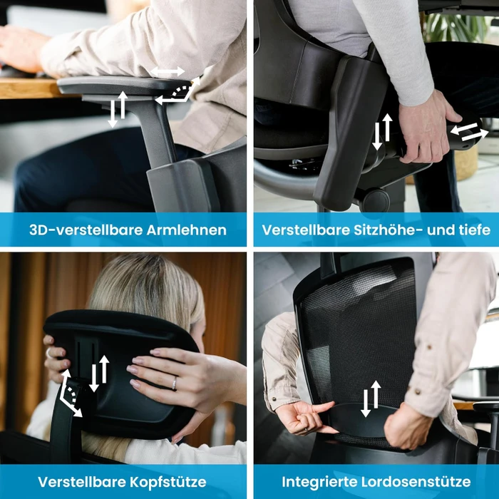 Ergotopia NextBack Bürostuhl, schwarz