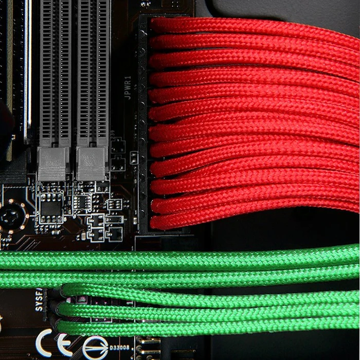 BitFenix Alchemy 24-Pin ATX Verlängerung 30cm, sleeved grün