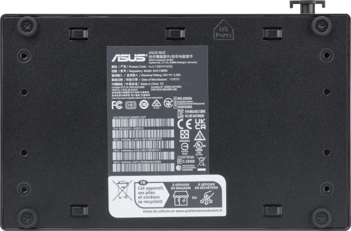ASUS NUC 13 Rugged - Short - Bravo Canyon - NUC13BRK / BNUC13BRKP200B02I, EU-Netzkabel