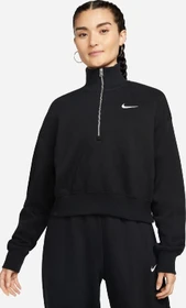 Nike Sportswear Phoenix Fleece Kurz Sweatshirt black/sail