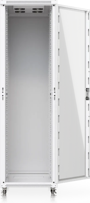 Ubiquiti 42U Rack Cabinet, 19" Rackschrank 42HE, mit Rollen, Glastür, weiß, 1000mm tief