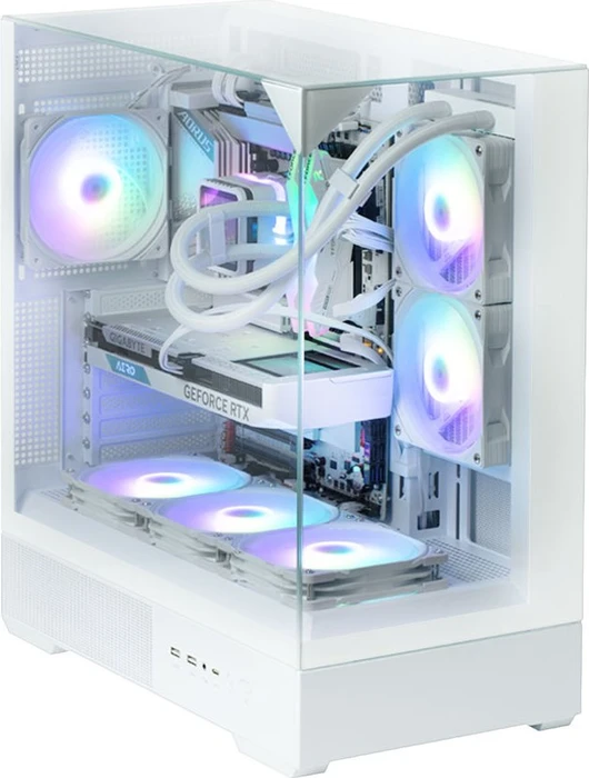 Zalman P40 Prism White, weiß, Glasfenster