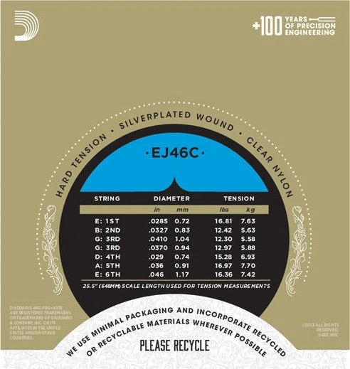 D'Addario Pro-Arté Composite, Hard Tension
