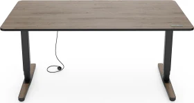 Yaasa Desk Pro elektrisch höhenverstellbarer Sitz-Steh-Schreibtisch 140x80cm Eiche dunkel/schwarz