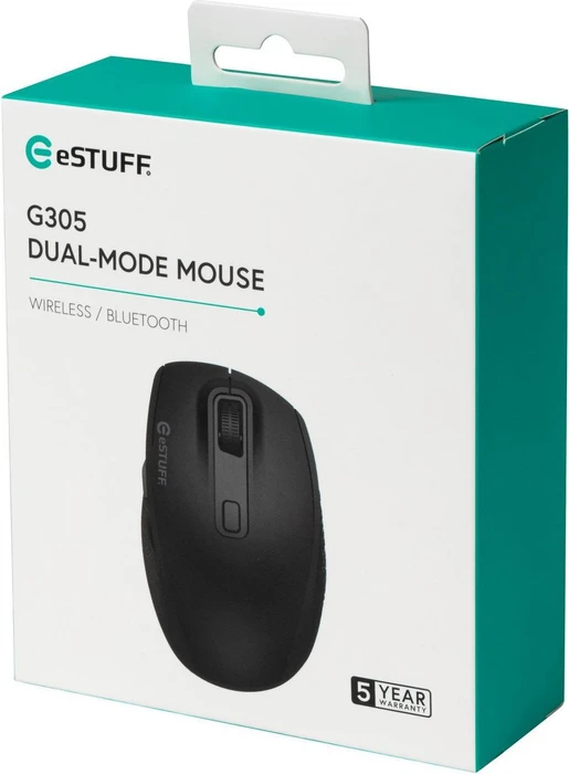 Gearlab eSTUFF G305 Wireless Mouse schwarz, USB/Bluetooth
