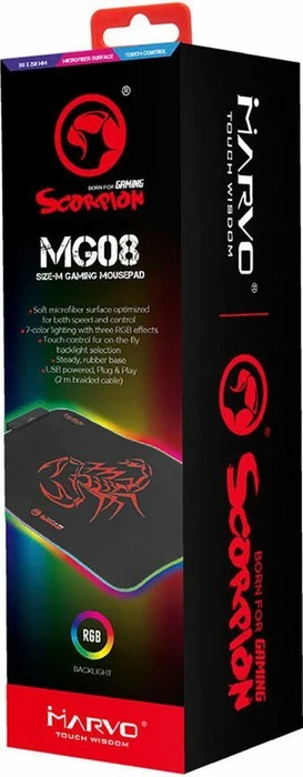 Marvo Scorpion MG08 RGB Gaming Mousepad M schwarz/rot