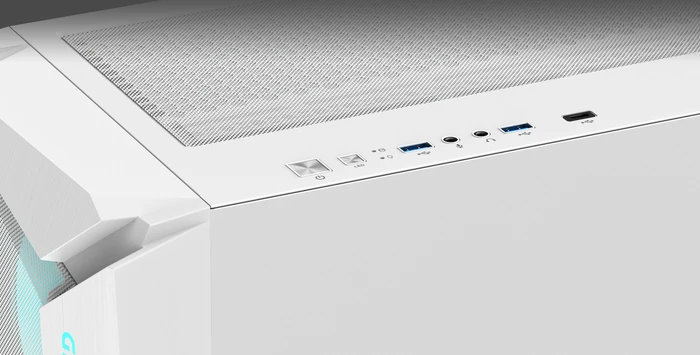GIGABYTE C301 Glass White, weiß, Glasfenster