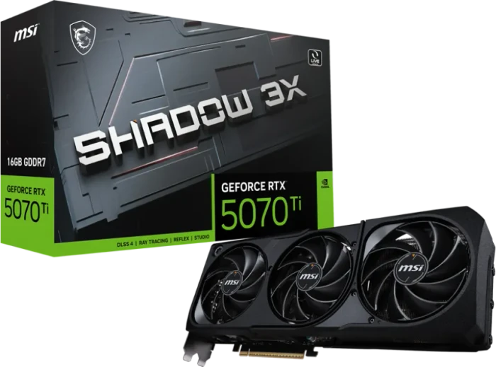 MSI GeForce RTX 5070 Ti 16G Shadow 3X, G507T-16S3, 16GB GDDR7, HDMI, 3x DP