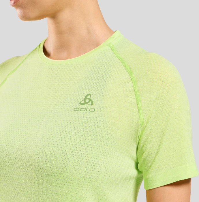 Odlo Essentials Seamless Funktionsshirt kurzarm shadow lime melange (Damen)