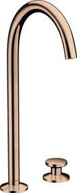 Hansgrohe Axor One 2-Loch Waschbeckenarmatur Select 260 Push-Open Ablaufgarnitur polished red gold
