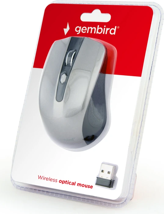 Gembird Wireless Optical Mouse 4B-04 grau/schwarz, USB