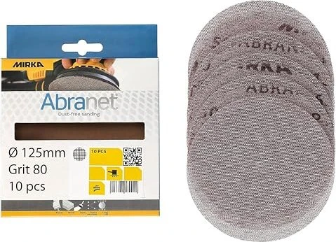 Mirka Abranet Grip Gewebeschleifblatt K80, 125mm, 10 Stück