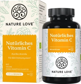 Nature Love Natürliches Vitamin C Kapseln, 90 Stück
