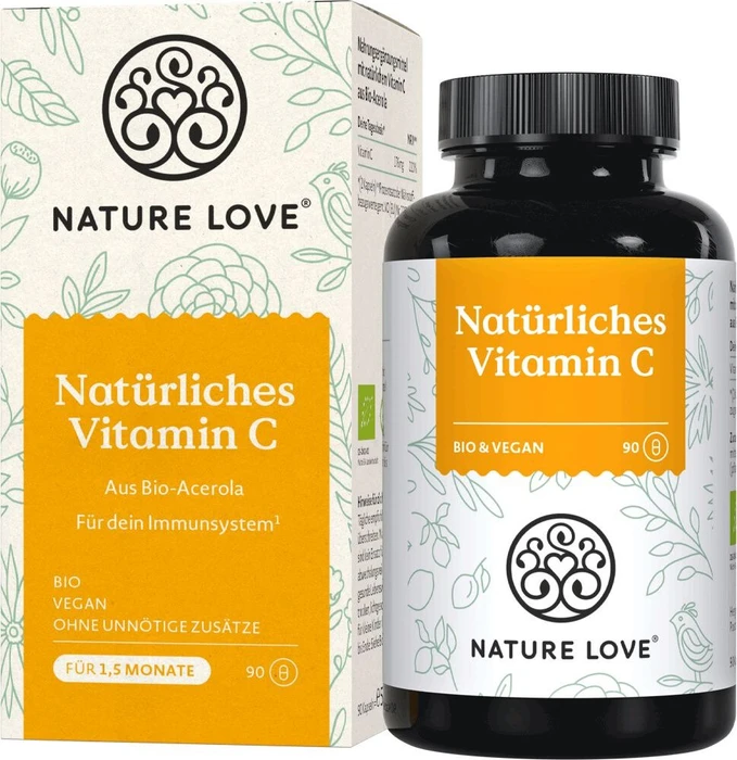 Nature Love Natürliches Vitamin C Kapseln, 90 Stück