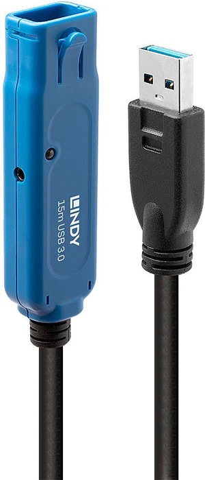 Lindy Active Extension Pro, aktives Verlängerungskabel, USB-A [Stecker] auf USB-A [Buchse], 15m