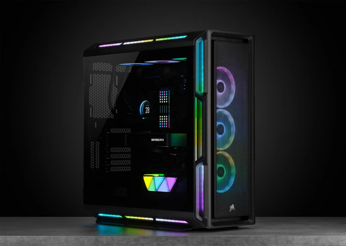 Corsair iCue 5000T RGB TG, schwarz, Glasfenster
