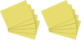 Herlitz Karteikarten, A7, liniert, gelb, 100 Blatt