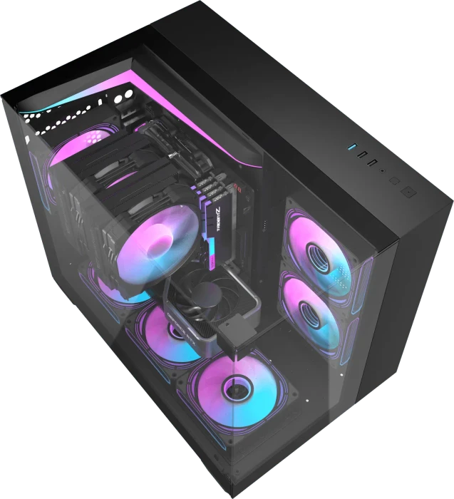 DarkFlash TH285M Black, Glasfenster