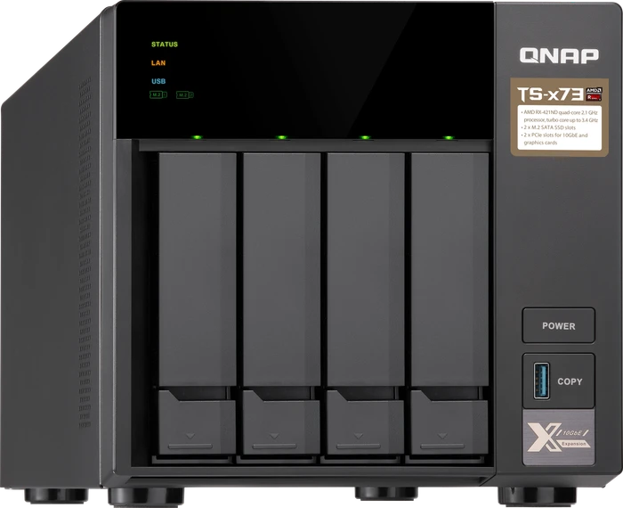 QNAP Turbo Station TS-473-8G, 8GB RAM, 4x RJ-45 1000Base-T, 4x USB-A 3.0
