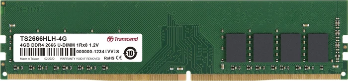Transcend UDIMM 4GB, DDR4-2666, CL19-19-19, 1RX8