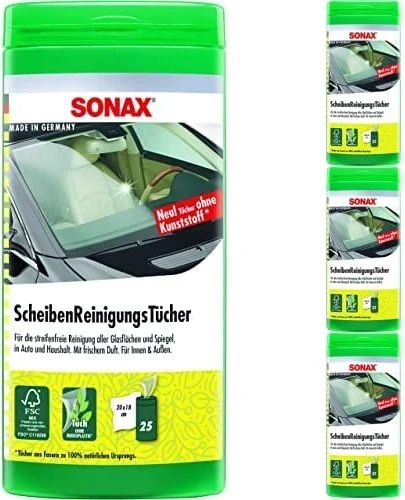 Sonax ScheibenReinigungsTücher Box, 25 Stück