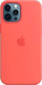 Apple Silikon Case mit MagSafe für iPhone 12 Pro Max zitruspink