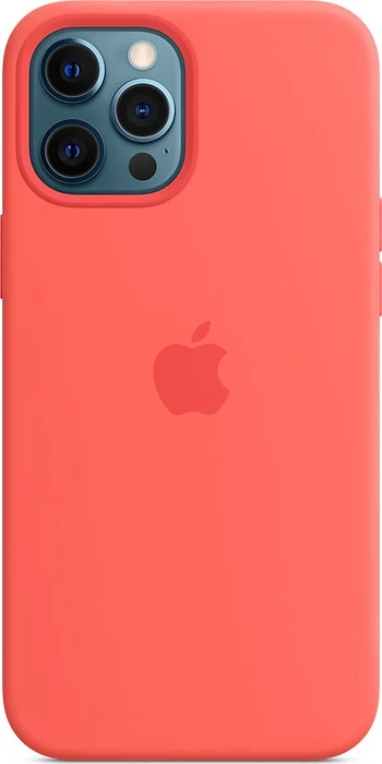 Apple Silikon Case mit MagSafe für iPhone 12 Pro Max zitruspink