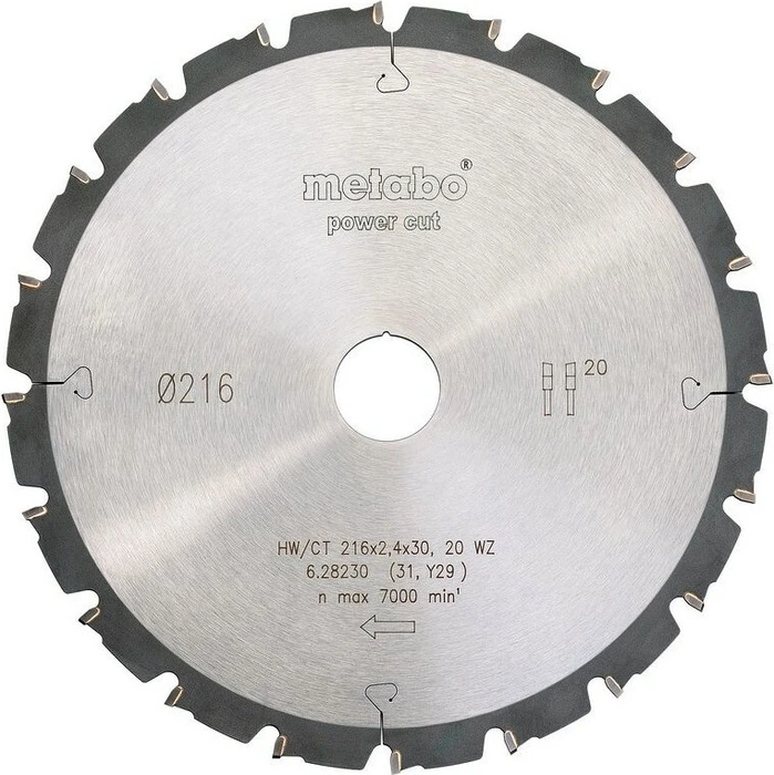 Metabo Power Cut Kreissägeblatt 20Z, 216x1.8x30mm, 1 Stück