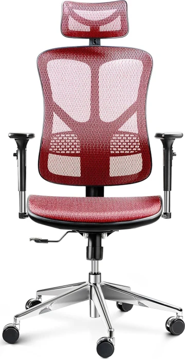 Diablo Chairs V-Basic Ergonomischer Bürostuhl, schwarz/bordeauxrot
