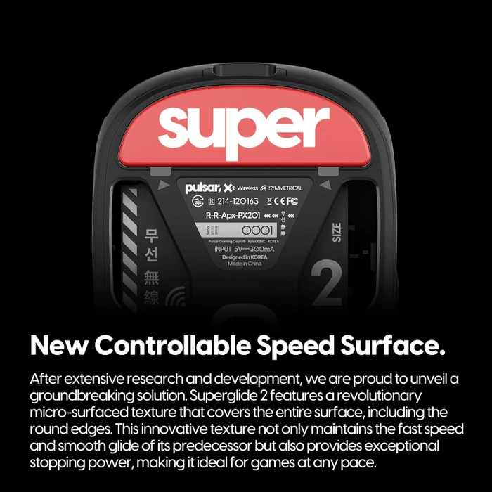 Pulsar Gaming Gears Superglide 2 für Pulsar X2V2 / X2H / X2A / X2, Mausgleiter, rot