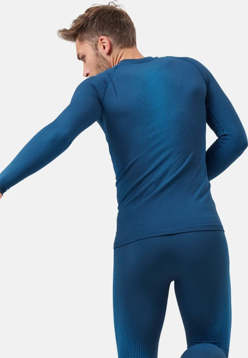 Odlo Performance Warm Baselayer Funktionsshirt langarm blue wing teal/indigo bunting (Herren)