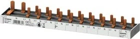 Siemens Stiftsammelschiene kompakt, 10mm2 Anschluss: 1p/N (FI N-rechts) 1x FI 2-pol + 10x Kompaktgerät 1 TE berührungssicher N-rechts 12 TE schneidbar