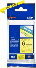 Brother TZe-611 Beschriftungsband, 6mm, schwarz/gelb